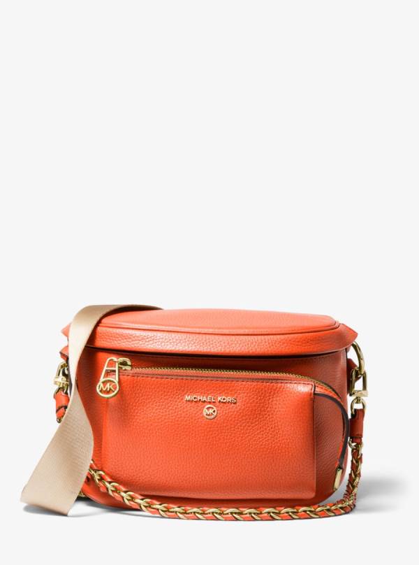 Damske Crossbody Kabelka Michael Kors Slater Medium Pebbled Leather Sling Pack Oranžové - Kabelky Michael Kors Vypredaj | EQPNY-5647